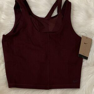 NIKE ONE Fitted Cropped Tank Top in Burgundy Ash Sz MEDIUM